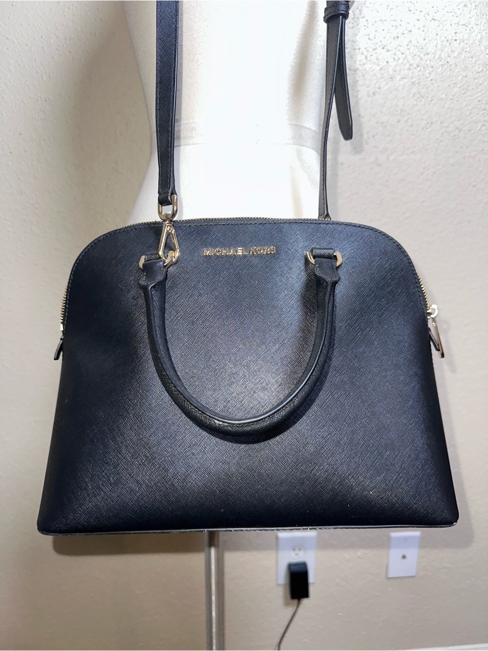 Michael Kors Cindy Leather Dome Satchel